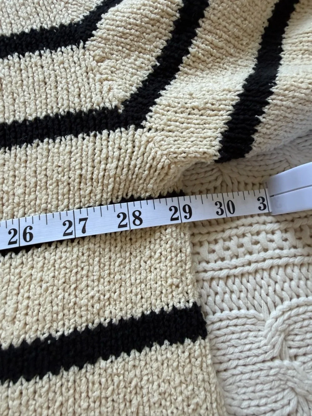 J. Crew Cream and Black Striped Boatneck Sweater with Gold Shoulder Buttons - 3X - Picture 10 of 15
